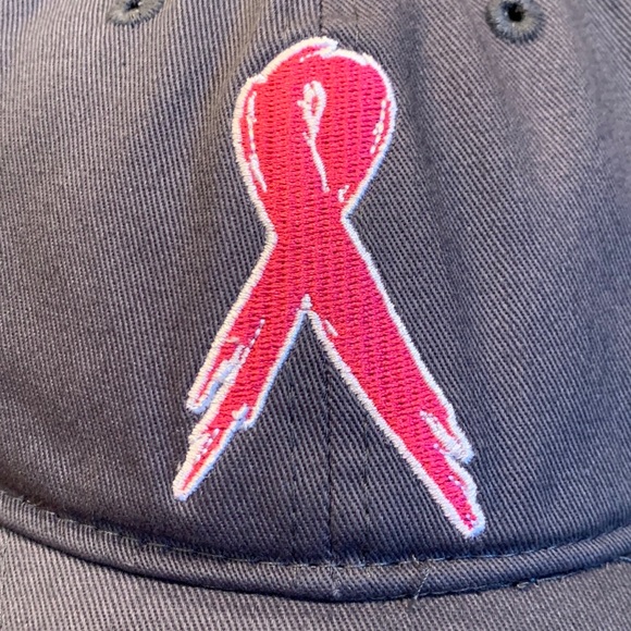 NWT Support The Cure Gray Baseball Hat/Cap~Pink Ribbon~Breast Cancer Awareness - Picture 2 of 13